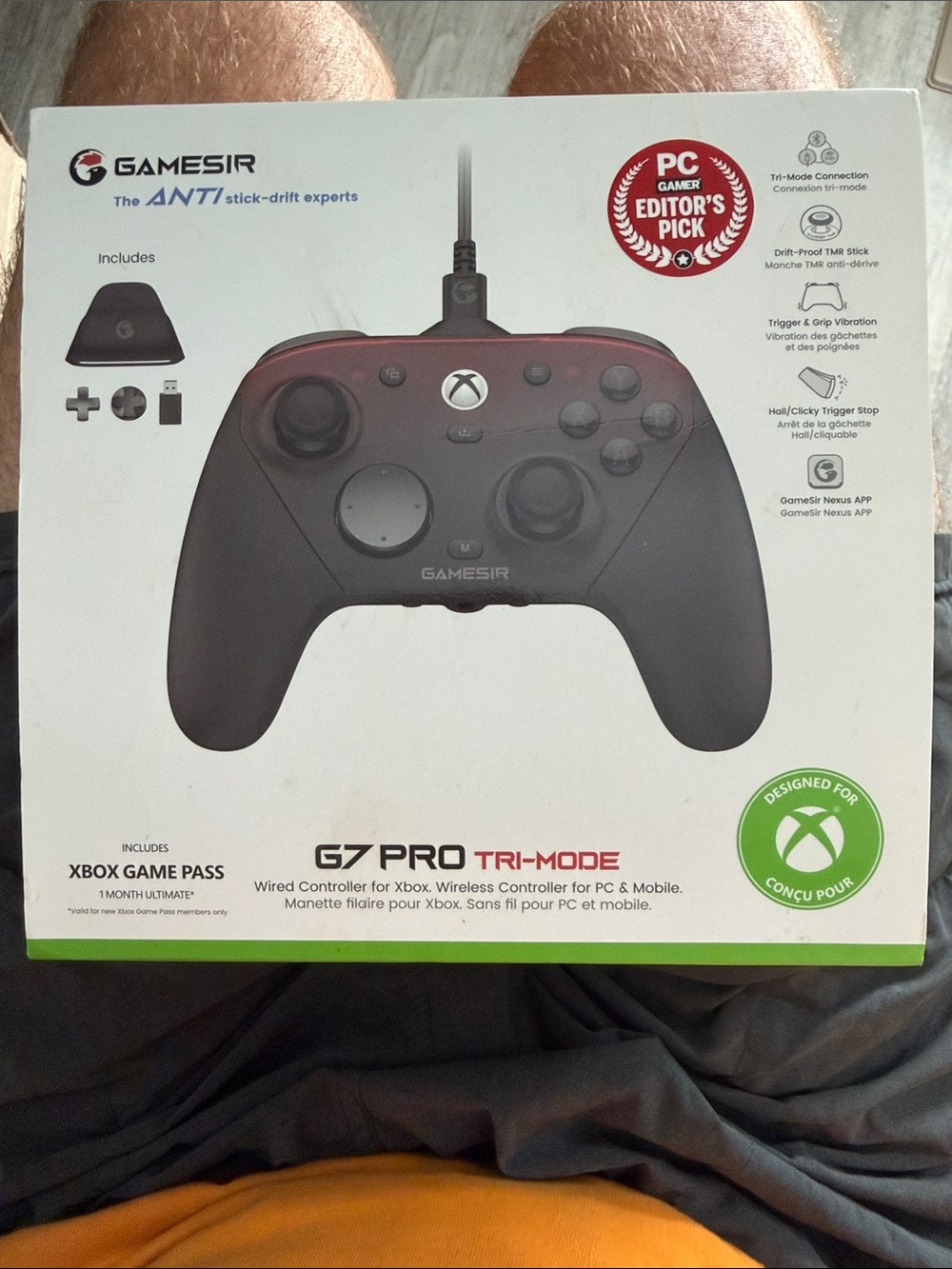 BRAND NEW-G7 Pro Tri-Mode Wired Wireless Controller - Black/Red